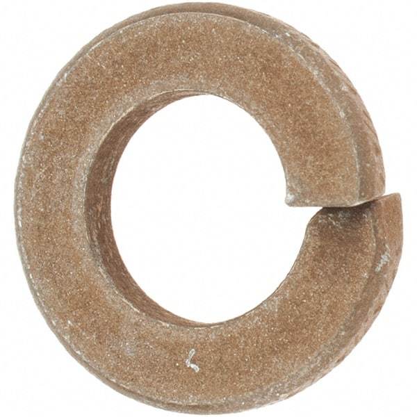 Made in USA - 5/16", 0.078" Thick Split Lock Washer - AISI 4037 Alloy Steel, Zinc Yellow Dichromate Finish, 0.314" Min ID, 0.322" Max ID, 0.583" Max OD - Eagle Tool & Supply
