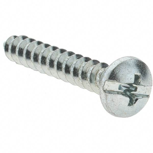 Value Collection - #10 Pan Head Slotted Phillips Sheet Metal Screw - Steel, 1-1/4" Length Under Head, Grade 2 - Eagle Tool & Supply