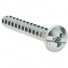 Value Collection - #10 Pan Head Slotted Phillips Sheet Metal Screw - Steel, 1-1/4" Length Under Head, Grade 2 - Eagle Tool & Supply