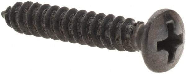 Value Collection - #8 Oval Head Phillips Sheet Metal Screw - Steel, 1" OAL, Grade 2 - Eagle Tool & Supply