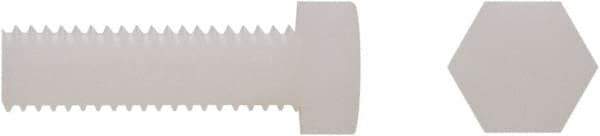 Electro Hardware - 3/8-16 UNC, 3/4" Length Under Head Hex Head Cap Screw - Fully Threaded, Grade 6/6 Nylon, Uncoated, 9/16" Hex - Eagle Tool & Supply