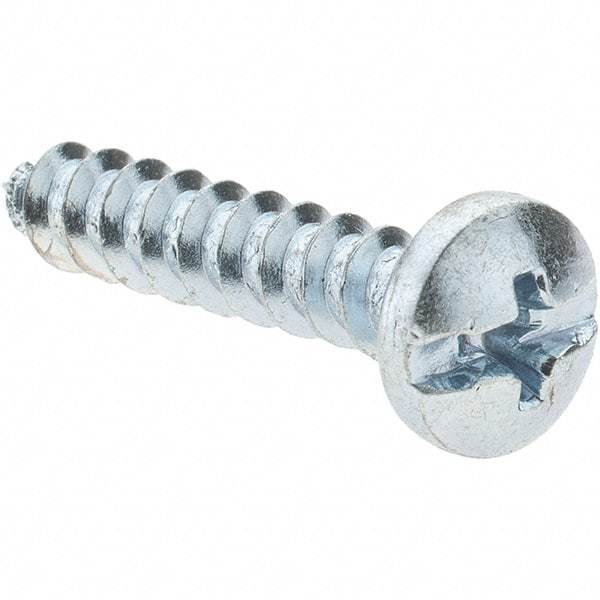 Value Collection - #10 Pan Head Slotted Phillips Sheet Metal Screw - Steel, 1" Length Under Head, Grade 2 - Eagle Tool & Supply