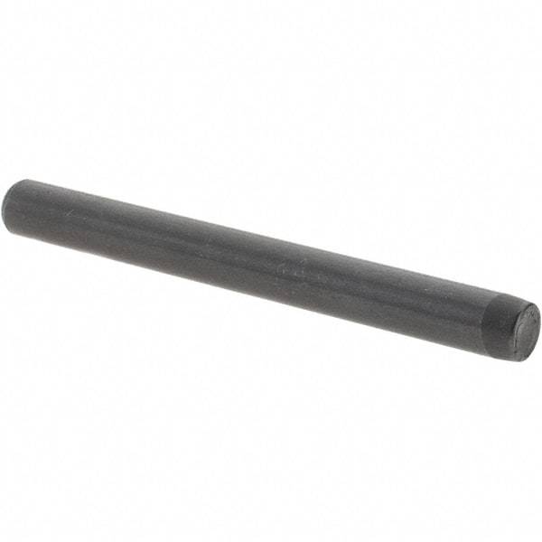 Value Collection - 1/4" Diam x 2-1/2" Pin Length Grade 8 Alloy Steel Standard Dowel Pin - Bright Finish, C 47-58 & C 60 (Surface) Hardness, 14,720 Lb (Double Shear), 7,360 Lb (Single Shear) Breaking Strength, 1 Beveled & 1 Rounded End - Eagle Tool & Supply