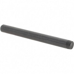 Value Collection - 1/4" Diam x 2-1/2" Pin Length Grade 8 Alloy Steel Standard Dowel Pin - Bright Finish, C 47-58 & C 60 (Surface) Hardness, 14,720 Lb (Double Shear), 7,360 Lb (Single Shear) Breaking Strength, 1 Beveled & 1 Rounded End - Eagle Tool & Supply