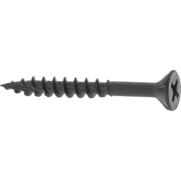Buildex - #8, 1-1/2" OAL, Phillips Drive Flat Head, Steel Drywall Screws - Black Oxide Finish, Grade 2 - Eagle Tool & Supply
