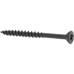 Buildex - #8, 2" OAL, Phillips Drive Flat Head, Steel Drywall Screws - Black Oxide Finish, Grade 2 - Eagle Tool & Supply
