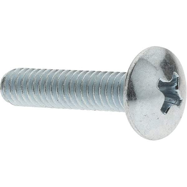 Value Collection - #8-32 UNC, 3/4" Length Under Head Phillips Drive Machine Screw - Truss Head, Grade 2 Steel, Zinc-Plated Finish, Without Washer - Eagle Tool & Supply