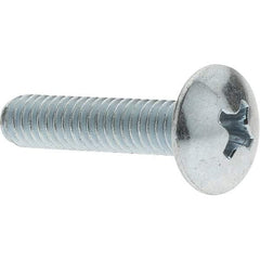 Value Collection - #8-32 UNC, 3/4" Length Under Head Phillips Drive Machine Screw - Truss Head, Grade 2 Steel, Zinc-Plated Finish, Without Washer - Eagle Tool & Supply