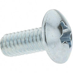 Made in USA - 5/16-18 UNC, 3/4" Length Under Head Phillips Drive Machine Screw - Truss Head, Grade 2 Steel, Zinc-Plated Finish, Without Washer - Eagle Tool & Supply
