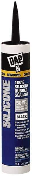 DAP - 10.1 oz Tube Black RTV Silicone Joint Sealant - -40 to 400°F Operating Temp, 10 to 20 min Tack Free Dry Time, 24 hr Full Cure Time - Eagle Tool & Supply