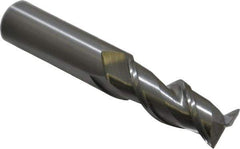 Kennametal - 1/2", 1-1/4" LOC, 1/2" Shank Diam, 3" OAL, 2 Flute, Solid Carbide Square End Mill - Single End, Uncoated, Spiral Flute, 45° Helix, Centercutting, Right Hand Cut, Right Hand Flute, Series AADF - Eagle Tool & Supply