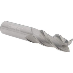 Kennametal - 1/2", 1-1/4" LOC, 1/2" Shank Diam, 3" OAL, 3 Flute, Solid Carbide Square End Mill - Single End, Uncoated, Spiral Flute, 37° Helix, Centercutting, Right Hand Cut, Right Hand Flute, Series AADE - Eagle Tool & Supply