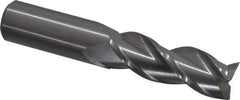 Kennametal - 5/8", 1-5/8" LOC, 5/8" Shank Diam, 3-1/2" OAL, 3 Flute, Solid Carbide Square End Mill - Single End, Uncoated, Spiral Flute, 37° Helix, Centercutting, Right Hand Cut, Right Hand Flute, Series AADE - Eagle Tool & Supply