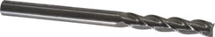 Kennametal - 1/4", 1-1/4" LOC, 1/4" Shank Diam, 3-1/4" OAL, 3 Flute, Solid Carbide Square End Mill - Single End, Uncoated, Spiral Flute, 37° Helix, Centercutting, Right Hand Cut, Right Hand Flute, Series AADE - Eagle Tool & Supply