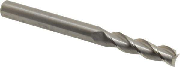 Kennametal - 5/16", 1-1/4" LOC, 5/16" Shank Diam, 3-1/4" OAL, 3 Flute, Solid Carbide Square End Mill - Single End, Uncoated, Spiral Flute, 37° Helix, Centercutting, Right Hand Cut, Right Hand Flute, Series AADE - Eagle Tool & Supply