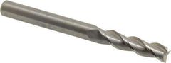 Kennametal - 5/16", 1-1/4" LOC, 5/16" Shank Diam, 3-1/4" OAL, 3 Flute, Solid Carbide Square End Mill - Single End, Uncoated, Spiral Flute, 37° Helix, Centercutting, Right Hand Cut, Right Hand Flute, Series AADE - Eagle Tool & Supply