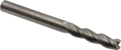 Kennametal - 3/8", 1-1/2" LOC, 3/8" Shank Diam, 4" OAL, 3 Flute, Solid Carbide Square End Mill - Single End, Uncoated, Spiral Flute, 37° Helix, Centercutting, Right Hand Cut, Right Hand Flute, Series AADE - Eagle Tool & Supply
