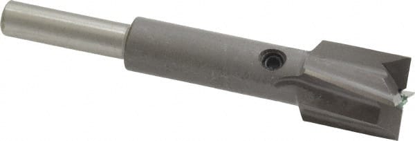 Made in USA - 9/16" Diam, 1/4" Shank, Diam, 4 Flutes, Straight Shank, Interchangeable Pilot Counterbore - Eagle Tool & Supply