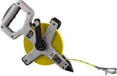 Komelon - 200' x 1/2" Yellow Steel Blade Tape Measure - 1/8" Graduation, Gray ABS Plastic Case - Eagle Tool & Supply