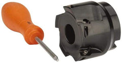 Kennametal - 5 Inserts, 2" Cut Diam, 3/4" Arbor Diam, 0.389" Max Depth of Cut, Indexable Square-Shoulder Face Mill - 0/90° Lead Angle, 1.575" High, EC10.., EP10.. Insert Compatibility, Series Mill 1-10 - Eagle Tool & Supply
