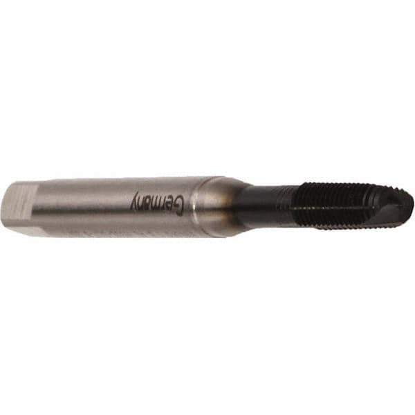 Emuge - M2x0.40 Metric Coarse, 2 Flute, GLT-8 Finish, Cobalt Spiral Point Tap - Modified Bottoming Chamfer, Right Hand Thread, 45mm OAL, 7mm Thread Length, 2.8mm Shank Diam, 6H Class of Fit, Series Rekord B - Exact Industrial Supply