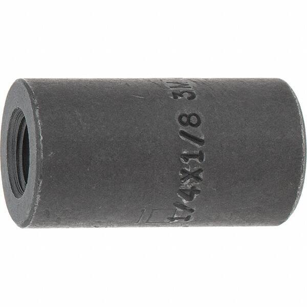 Made in USA - Size 1/4 x 1/8", Class 3,000, Forged Carbon Steel Black Pipe Reducing Coupling - 3,000 psi, Threaded End Connection - Eagle Tool & Supply