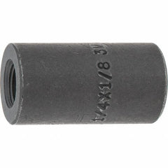 Made in USA - Size 1/4 x 1/8", Class 3,000, Forged Carbon Steel Black Pipe Reducing Coupling - 3,000 psi, Threaded End Connection - Eagle Tool & Supply