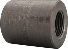 Made in USA - Size 1-1/4 x 1", Class 3,000, Forged Carbon Steel Black Pipe Reducing Coupling - 3,000 psi, Threaded End Connection - Eagle Tool & Supply
