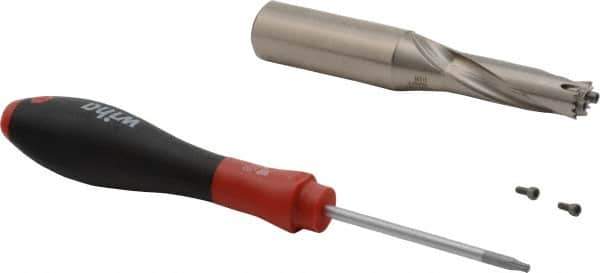 Sumitomo - 13.5 to 14.5mm Diam, 3xD, 2" Max Depth, 3/4" Shank Diam, 2.527" Flute, 4.527" OAL, Replaceable Tip Drill - Series SMD - Eagle Tool & Supply