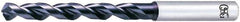 OSG - 0.1575" 120° Powdered Metal Jobber Drill - V Finish, Right Hand Cut, Parabolic Flute, Straight Shank, 75mm OAL, Standard Point - Eagle Tool & Supply