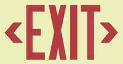 NMC - Exit, Metal Exit Sign - 13" Wide x 7-1/2" High, Glow-in-the-Dark - Eagle Tool & Supply
