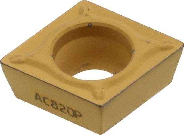 Sumitomo - CPMT32.51 ESU Grade AC820P Carbide Turning Insert - Al2O3 Finish, 80° Diamond, 3/8" Inscr Circle, 5/32" Thick, 1/64" Corner Radius - Eagle Tool & Supply