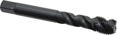 OSG - M14x1.50 Metric Fine 3 Flute 6H Modified Bottoming Spiral Flute Tap - Vanadium High Speed Steel, Oxide Finish, 100mm OAL, Right Hand Flute, Right Hand Thread - Eagle Tool & Supply