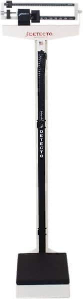 Detecto - Beam Display, 400 Lb. Capacity, Eye-Level Mechanical Beam Scale with Height Rod - 4 Ounce Graduation, 59" High, 10-1/2" Platform Length x 14-1/2" Width - Eagle Tool & Supply