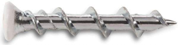 Powers Fasteners - 1/4", 1-1/4" Length Under Head, Square Drive Oval Head, Steel Drywall Screws - Chrome Finish, Grade 1018 - Eagle Tool & Supply