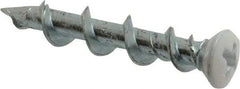 Powers Fasteners - 1/4", 1-1/4" OAL, Phillips Drive Oval Head, Steel Drywall Screws - White Head Finish, Grade 1018 - Eagle Tool & Supply