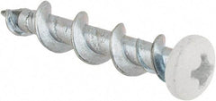 Powers Fasteners - 1/4", 1-1/4" OAL, Phillips Drive Pan Head, Steel Drywall Screws - White Head Finish, Grade 1018 - Eagle Tool & Supply