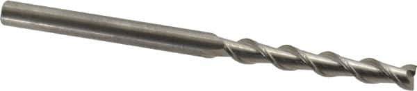 Kennametal - 1/4", 1-3/4" LOC, 1/4" Shank Diam, 4" OAL, 2 Flute, Solid Carbide Square End Mill - Single End, Uncoated, Spiral Flute, 45° Helix, Centercutting, Right Hand Cut, Right Hand Flute, Series AADF - Eagle Tool & Supply
