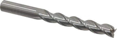 Kennametal - 1/2", 3" LOC, 1/2" Shank Diam, 5" OAL, 3 Flute, Solid Carbide Square End Mill - Single End, Uncoated, Spiral Flute, 37° Helix, Centercutting, Right Hand Cut, Right Hand Flute, Series AADE - Eagle Tool & Supply