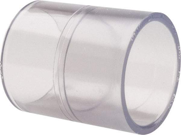 Made in USA - 1-1/4" PVC Plastic Pipe Coupling - Schedule 40, Slip x Slip End Connections - Eagle Tool & Supply