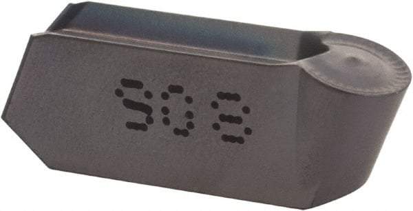 Iscar - 525GIMY F Grade IC908, 5mm Cutting Width Carbide Grooving Insert - 2.5mm Max Depth of Cut, Neutral, 2.5mm Corner Radius, TiAlN Finish - Eagle Tool & Supply
