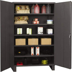 Durham - 5 Shelf Locking Storage Cabinet - Steel, 48" Wide x 24" Deep x 72" High, Gray - Eagle Tool & Supply