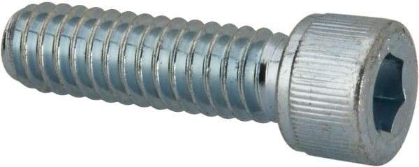 Value Collection - 1/4-20 UNC Hex Socket Drive, Socket Cap Screw - Alloy Steel, Zinc-Plated Finish, Fully Threaded, 7/8" Length Under Head - Eagle Tool & Supply