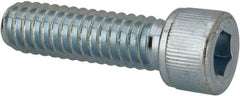 Value Collection - 1/4-20 UNC Hex Socket Drive, Socket Cap Screw - Alloy Steel, Zinc-Plated Finish, Fully Threaded, 7/8" Length Under Head - Eagle Tool & Supply
