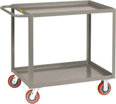 Little Giant - 2,000 Lb Capacity, 30" Wide x 66" Long x 36" High Shelf Cart - 2 Shelf, Steel, 2 Rigid/2 Swivel Casters - Eagle Tool & Supply