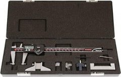 Mahr - 0 to 8" Outside Diameter Digital Caliper Set - 0.0005" Graduation, Hardened Stainless Steel - Eagle Tool & Supply