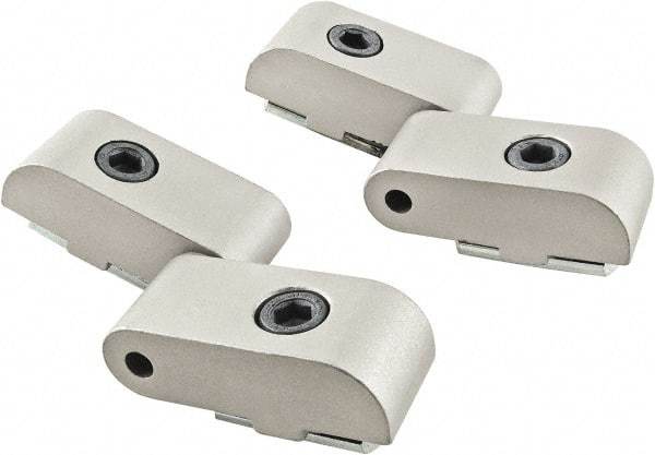 80/20 Inc. - 1-1/2" Long x 1-23/32" Wide x 26mm Thick, Right Lift Off Hinge Long Pin Top Short Pin Bottom - Aluminum, Clear Anodized Finish - Eagle Tool & Supply