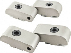 80/20 Inc. - 1-1/2" Long x 1-23/32" Wide x 26mm Thick, Left Lift Off Hinge Long Pin Top Short Pin Bottom - Aluminum, Clear Anodized Finish - Eagle Tool & Supply