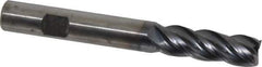 Kennametal - 1/2", 1-1/2" LOC, 1/2" Shank Diam, 4" OAL, 4 Flute, Solid Carbide Square End Mill - Single End, AlTiN Finish, Spiral Flute, 38° Helix, Centercutting, Right Hand Cut, Right Hand Flute, Series HPHV - Eagle Tool & Supply