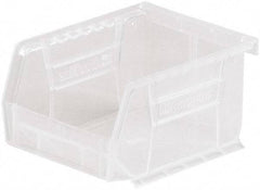 Akro-Mils - 10 Lb. Load Capacity, 5-3/8" Deep, Clear Polymer Hopper Stacking Bin - 3" High x 4-1/8" Wide x 5-3/8" Long - Eagle Tool & Supply